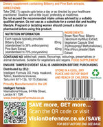 Close up view of non GMO gluten free Vision Defender capsules formulated by professional eye experts.