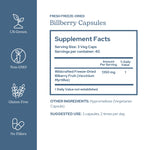Eclectic Institute freeze dried raw bilberry vegetarian capsules supplement facts label