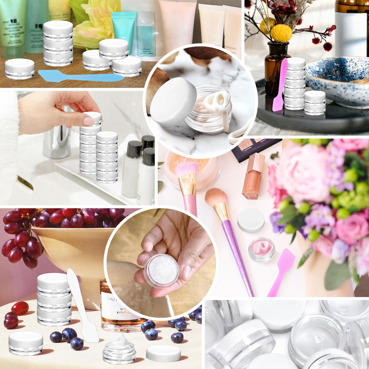 Leak-proof travel size cosmetic containers set of 100
