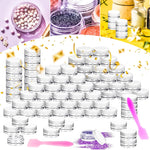 Transparent plastic jars with lids for cream and powder storage