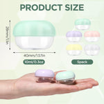 Transparent Ronrons cosmetic jars arranged on a surface