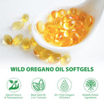 Organic wild oregano oil with black seed oil softgels dietary ingredients label details.