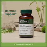 Back label of Gaia Herbs Pro wellness supplement listing clean ingredients and liquid capsule technology