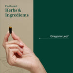 Close up view of the vegan liquid phyto caps from Gaia Herbs showing clear concentrated herbal extract