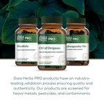 Gaia Herbs Pro Oil of Oregano packaging showcasing the regenerative organic sourcing certification text