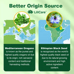 Lilicare black seed oil and oregano liposomal gummies bottle with authentic seal visible