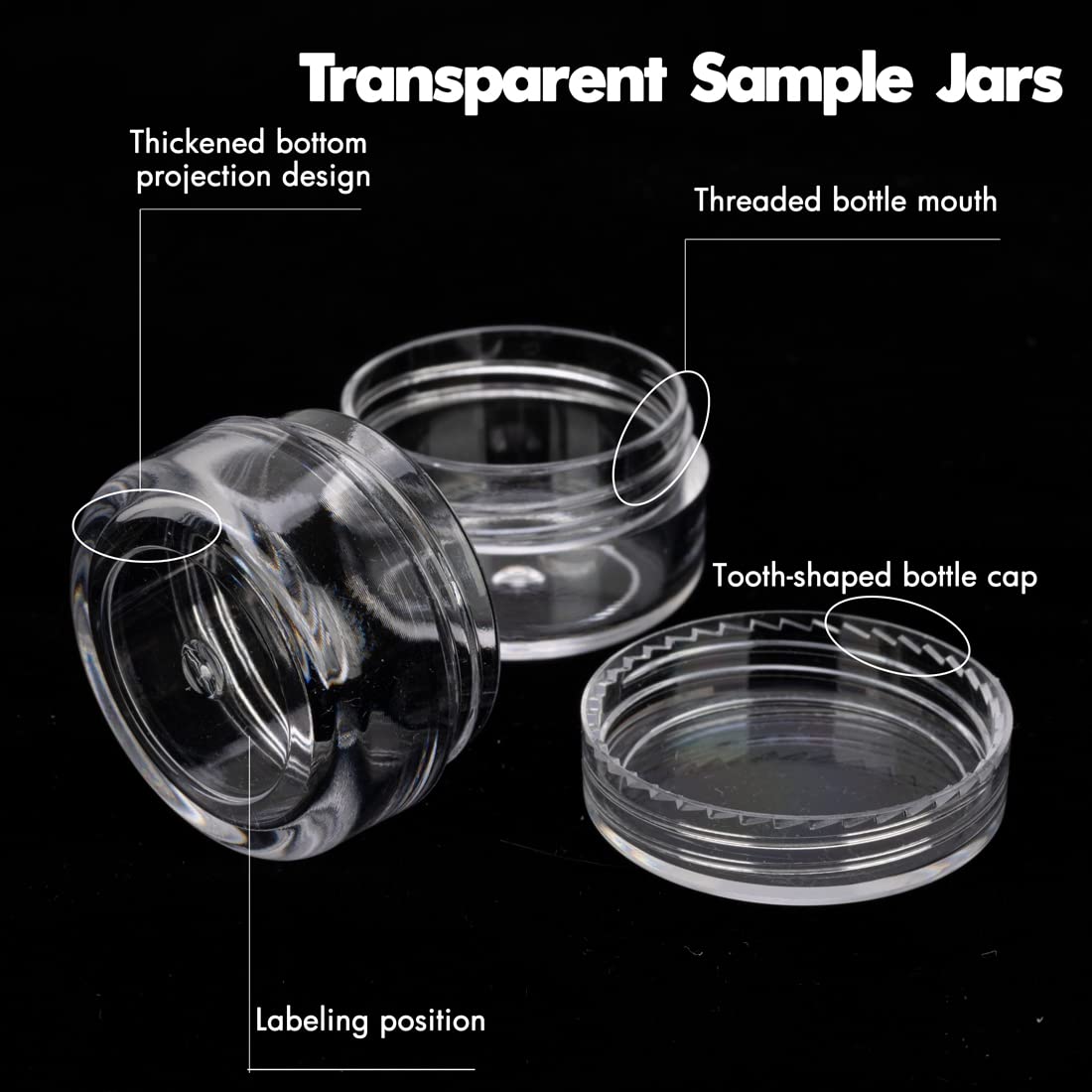 Golacky empty clear cosmetic jars for travel storage