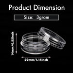 50 piece set of 3 gram mini jars with screw tops