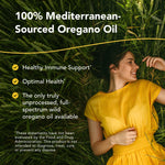 Wild organic Mediterranean oregano oil liquid drops packaging showcasing the 432 servings label