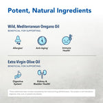 Premium immune support oil of wild oregano liquid supplement bottle with dropper cap