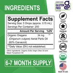 Vegan non GMO alcohol free organic oregano oil drops formula ingredients