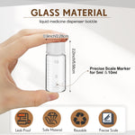 Baderke single dose glass medicine dispenser kit with leakproof inner plugs and plastic filling funnels displayed