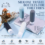 Close-up of the triple leak-proof cap on the YIIMER silicone travel size toiletries bottle showing the three-layer seal.