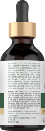 Close up view of the dropper cap on the Carlyle wild harvested Mediterranean oregano oil bottle.