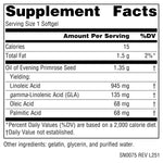 Source Naturals cold pressed hexane free evening primrose oil supplement facts label