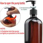 Five hundred milliliter plastic lotion dispensers close up view showing wide mouth