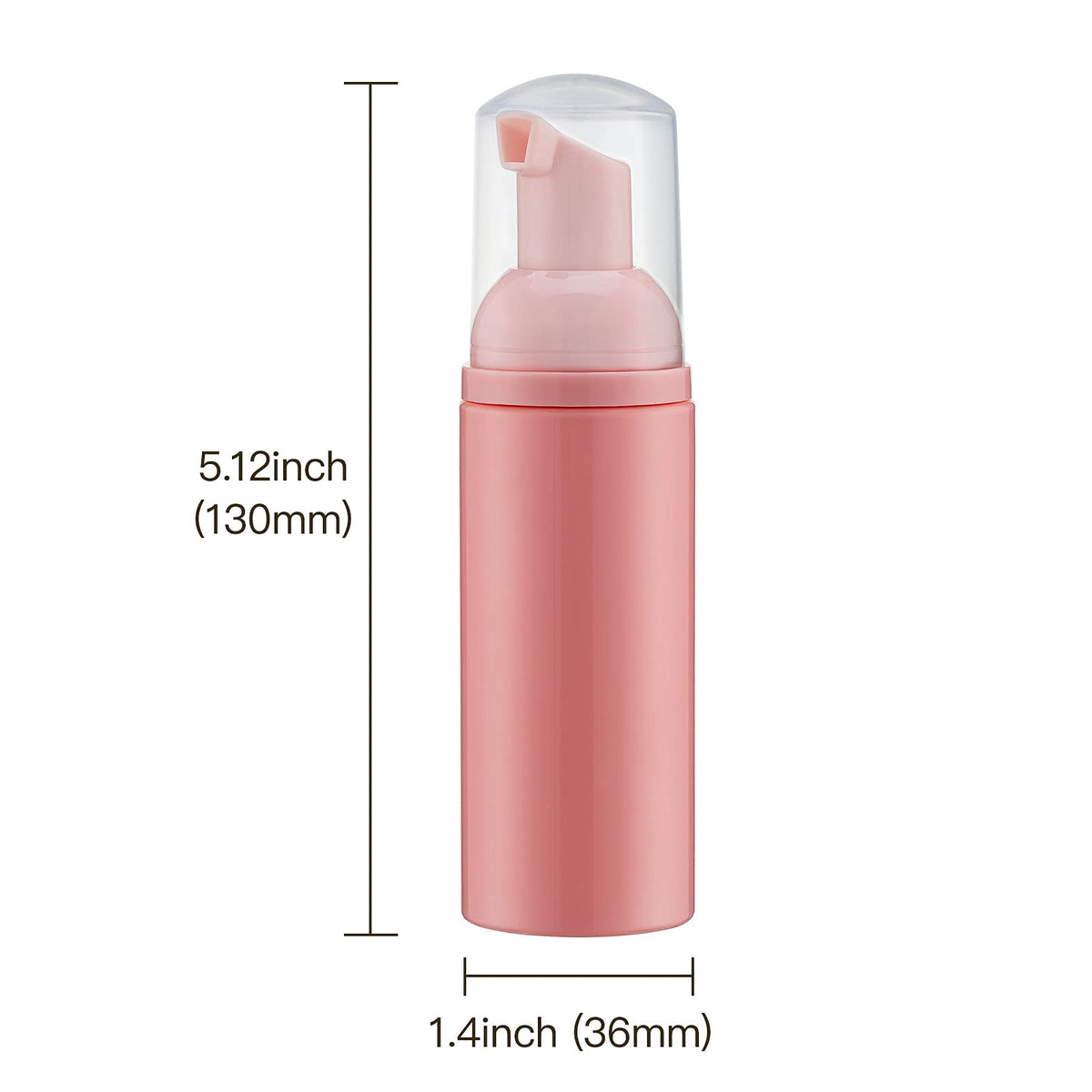 Pink refillable mousse foam dispenser bottles for liquid travel soap