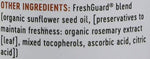 Close up of Nature's Way organic super lignan oil dosage instructions and daily usage directions