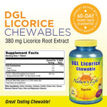 Nature's Life DGL Licorice supplement nutrition facts label