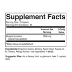 Organic licorice root vegetarian tablets nutritional facts