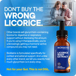 Top view of BioMatrix Licorice Root Extract dropper bottle