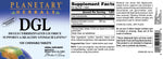 Planetary Herbals DGL herbal supplement cap and seal detail