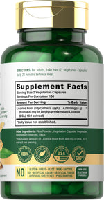 Carlyle DGL 4000mg vegetarian supplement bottle label details