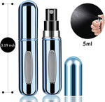 Portable mini perfume spray bottles showing the bottom pump valve mechanism for filling.