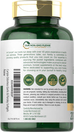 Supplement facts label on the back of Carlyle odorless garlic and parsley 200 softgels bottle.