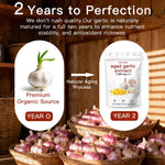 EOQIFJM odorless organic garlic capsules showing supplement facts panel and clean ingredients list