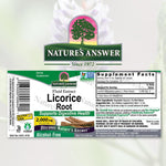 Natures Answer alcohol free licorice root 1 fluid ounce bottle label details