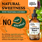 Close up of 4 fluid ounce licorice root tincture bottle