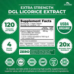 Back of Zazzee DGL Licorice bottle showing supplement facts