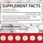 Non GMO and gluten free aged garlic softgels showing capsule size