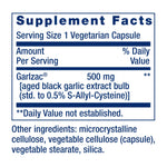 Authentic Life Extension cardiovascular support supplement packaging back label
