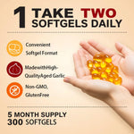 Back label of YLOTRE garlic capsules displaying supplement facts and 15 to 1 concentration details
