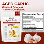 Elare odorless garlic supplement packaging showing 15 to 1 concentration details.