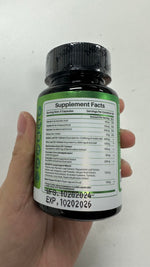 Supplement facts label on Megneta lung health bottle