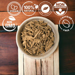 Organic Marshmallow Root herbal tea in a glass cup