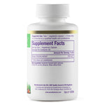 Supplement facts and standardized gingerols ingredient label on the back of Paradise Herbs Rainforest Ginger bottle