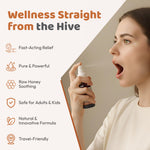 BEE & YOU natural throat relief spray close up with ginger and menthol details