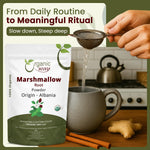 Preparation of Marshmallow Root herbal tea in a cup