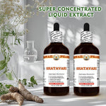 Eight image view of Hawaii Pharm Shatavari liquid root extract showing complete packaging details and supplement facts