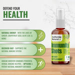 California Natural ginger and oregano oil immunity shot one fluid ounce bottle size comparison