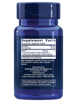 Life Extension Lower Back Relief supplement packaging showing non GMO and gluten free certifications