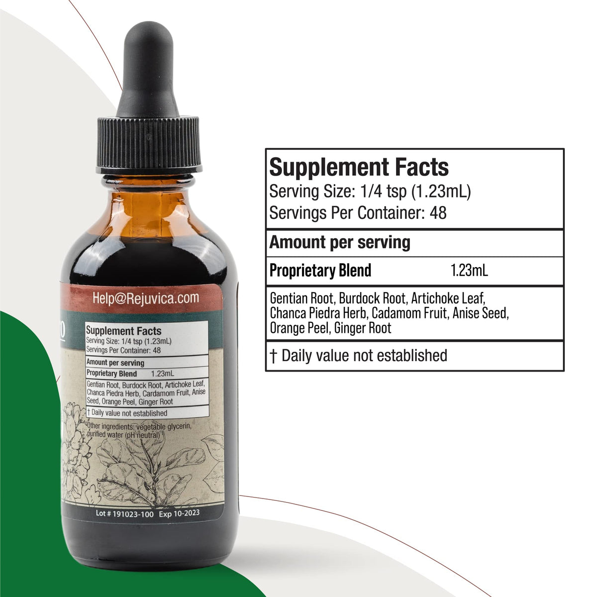 Rejuvica Health DigestaPro natural herbal supplement bottle for authentic gut health.
