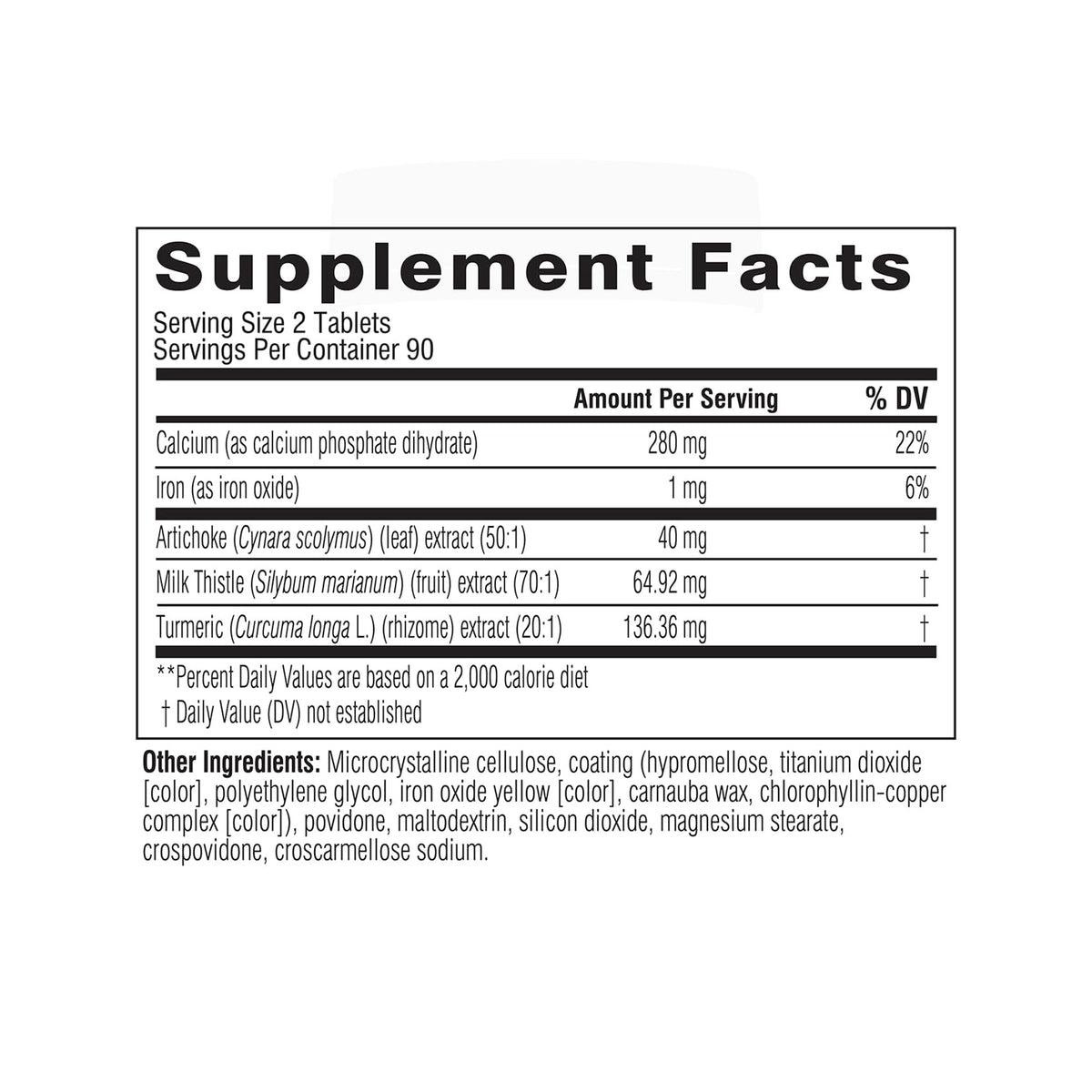 Swisse milk thistle daily health supplement 180 tablets bottle size illustration