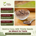 Whole milk thistle seeds silybum marianum showing natural texture