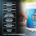 Authentic on cycle liver and kidney defense supplement packaging display.