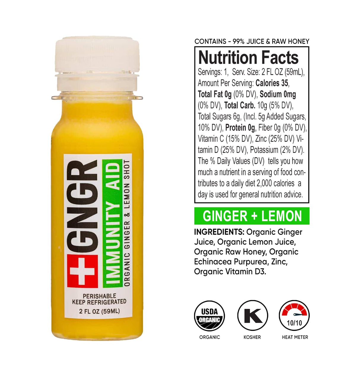Nutrient-dense +GNGR digestive aid variety pack layout demonstrating clean ingredients and premium quality.